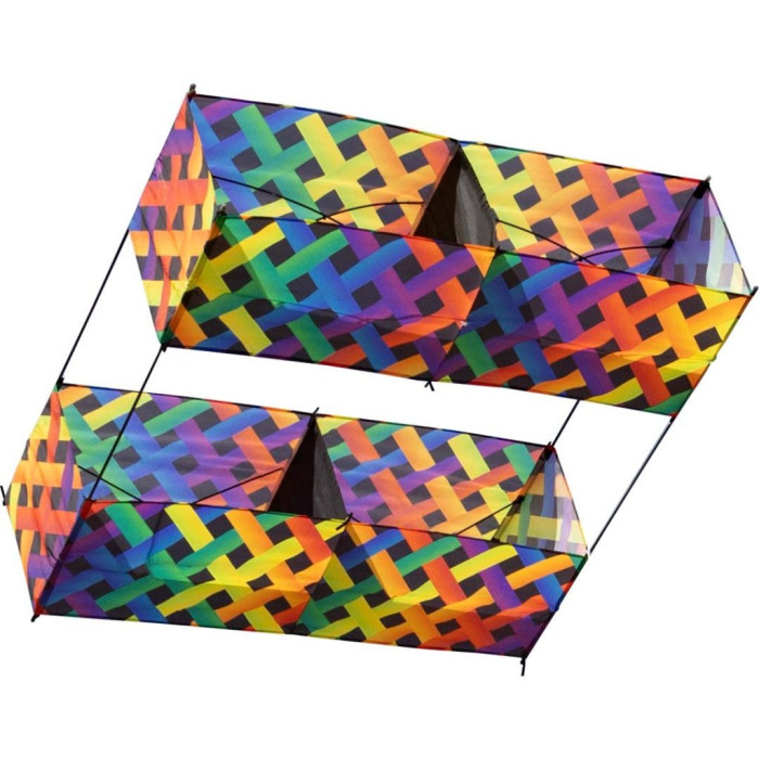 Komorový/krabicový drak Invento HQ Hargrave Box Kite Rainbow Mesh