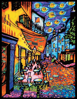 Colorvelvet Sametový obrázek Café d´Arles 50x70cm