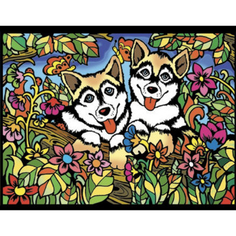 Colorvelvet Sametový obrázek Husky 21x29,7cm