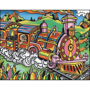 Colorvelvet Sametový obrázek Vlak 21x29,7cm