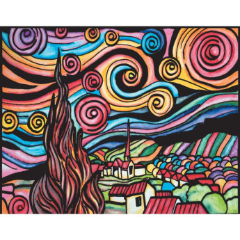 Colorvelvet Sametový obrázek Hvězdná noc 21x29,7cm