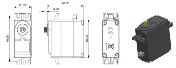 Servo Absima S150MH 15kg/0,26s Digital