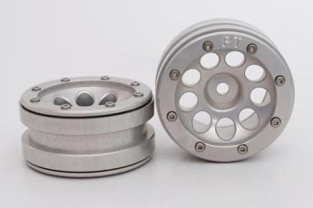 Kovové Beadlock CNC disky 1.9 PT Ecohole Silver/Silver, 2ks
