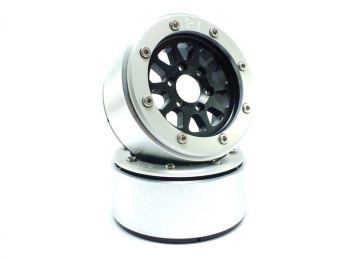 Kovové Beadlock CNC disky Absima Metsafil 1.9 Gear Black/Silver, 2ks