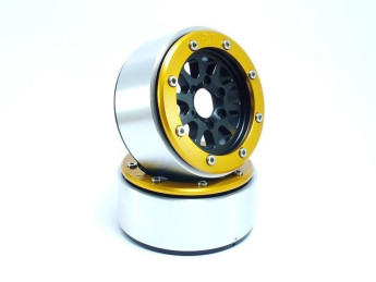 Kovové Beadlock CNC disky Absima Metsafil 1.9 Gear Black/Gold, 2ks