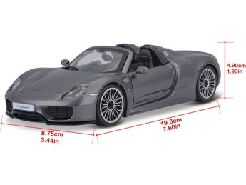 Bburago Plus Porsche 918 Spyder 1:24 stříbrná