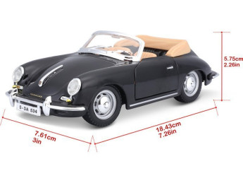 Bburago Porsche 356B Cabriolet 1961 1:24 černá
