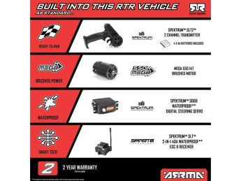 Arrma Vorteks Mega 550 1:10 RTR oranžová