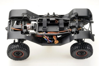 (14)RC auto Absima CR4.4 WOLF 1:10 RTR žluto-zelený,podvozek ze zhora