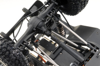 (16)RC auto Absima CR4.4 WOLF 1:10 RTR žluto-zelený,detail spodní části podvozku