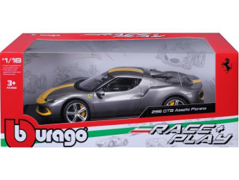 Bburago Ferrari 296 GTB Assetto Fiorano 1:18 šedá