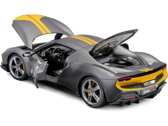 Bburago Ferrari 296 GTB Assetto Fiorano 1:18 šedá