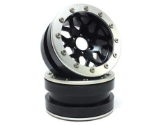 Kovové Beadlock CNC disky Absima Metsafil 2.2 PT-MESH black/silver, 2ks