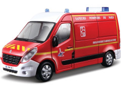 Bburago Renault Master 1:50 červená - hasiči