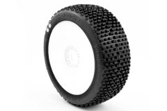 H-BLOCK V2 BUGGY S1 (SUPER SOFT) nalepené pneumatiky, bílé disky, 2 ks.