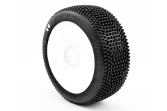 HOT DICES V2 BUGGY S1 (SUPER SOFT) nalepené pneumatiky, bílé disky, 2 ks.