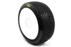 KAMIKAZE V2 BUGGY S2 (SOFT) nalepené pneumatiky, bílé disky, 2 ks.