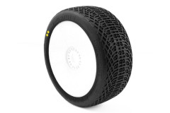 I-BARRS V3 BUGGY S2 (SOFT) nalepené pneumatiky, bílé disky, 2 ks.
