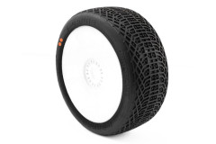 I-BARRS V3 BUGGY S3 (MEDIUM) nalepené pneumatiky, bílé disky, 2 ks.