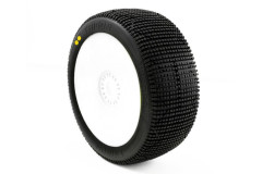 TRIGON V3 BUGGY S2 (SOFT) nalepené pneumatiky, bílé disky, 2 ks.