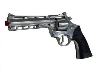 Kovový revolver serie 017 na kapslíkové kotoučky chromový s pouzdrem