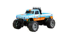 RC Monster Truck kovový 1:64 RTR LED Tempomat 2,4GHz modro oranžový
