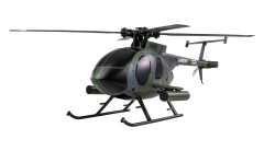 Hughes MD500 vojenský RC vrtulník, 4 kanálový s gyroskopem 6G, RTF, šedý