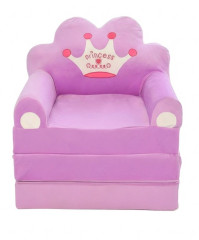 HafoToys Plyšové křeslo 2v1 Princess fialové 120 cm