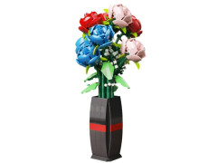 Stavebnice květy růže ve váze, 768 dílů