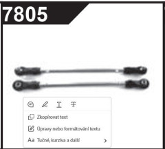 Zadní horní vzpěra podvozku 2ks pro 3164