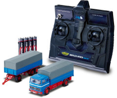 RC nákladní vůz MB 1620 s plachtou a přívěsem 1:87 RTR