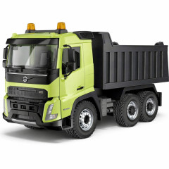 DOUBLE E, RC sklápěč Volvo, RTR, zelená, 1:20, s osvětlením a otevíracími dveřmi 2,4 GHz (E505003)