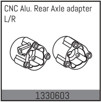 1330603 - CNC Alu Rear Axle Adapter L/R Absima Yucatan