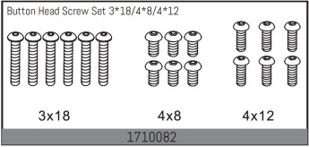 Button Head Screw Set 3*18/4*8/4*12