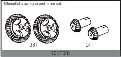 Differential crown gear and pinion set