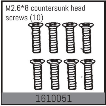 M2.6*8 countersunk head screws (10)