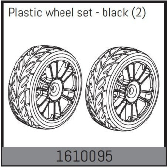 Plastic wheel set - black (2)