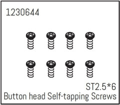1230644 - Button Head Screws - Selftapping M2.5*6 (8)