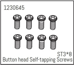 1230645 - Button Head Screws - Selftapping M3*8 (8)