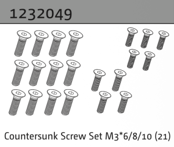 1232049 - Countersunk Screw Set M3*6/8/10 (21)