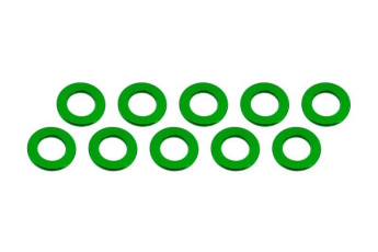 3x6x0,5mm hliníkové podložky zelené, 10 ks.