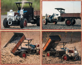 RC Retro traktor-Terra s kouřem a světlem 4WD proporcionální 1:12 RTR