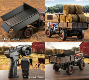 RC Retro traktor-Terra s kouřem a světlem 4WD proporcionální 1:12 RTR